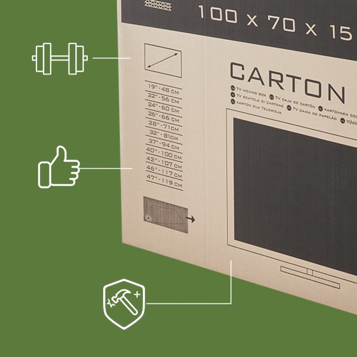 Carton TV de déménagement écran plat | On Range Tout