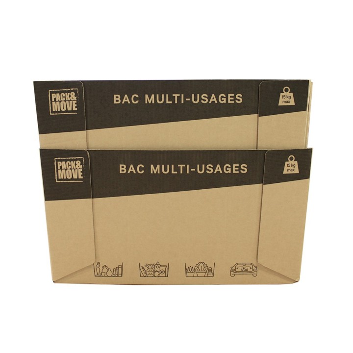 Caisses carton ouvertes 40 L, lot de 10 | On Range Tout