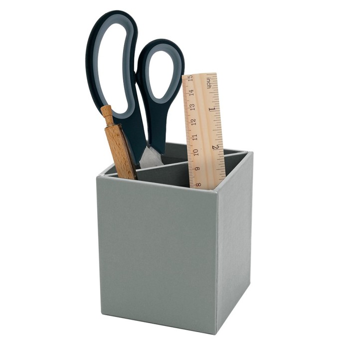 Pot à crayons design gris