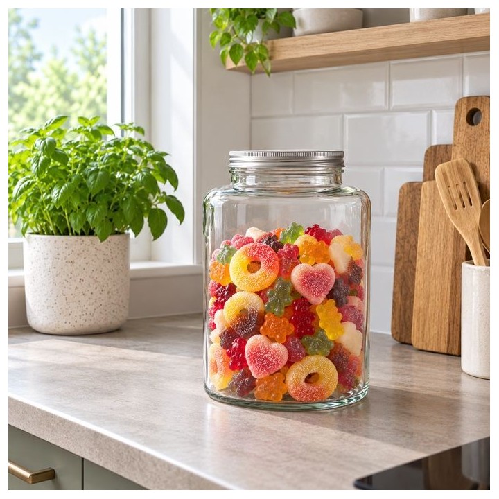 Bocal en verre épais - 7 litres - Bouchon à vis