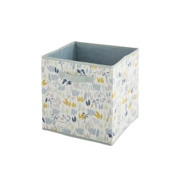 Cube de rangement en polycoton motif ours L