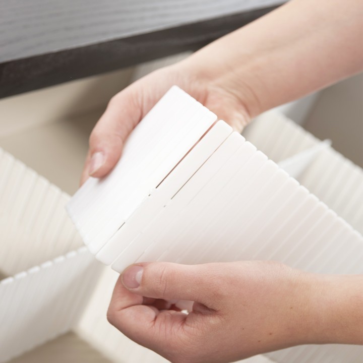 Séparateur de tiroir modulable blanc - Rangement vêtements