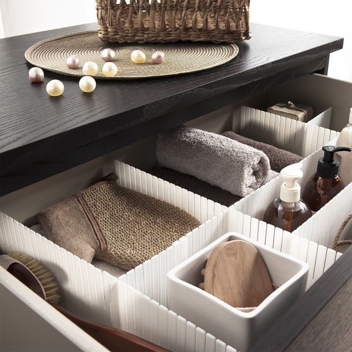 Séparateur de tiroir modulable blanc - Rangement vêtements