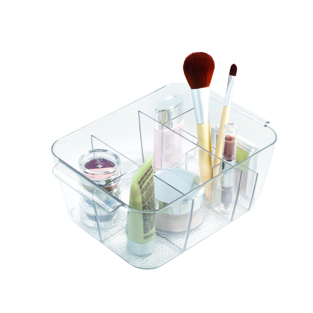 Bac transparent à compartiments - Rangement maquillage