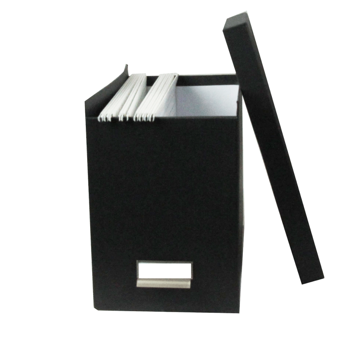 Boîte à dossiers suspendus avec couvercle - gris