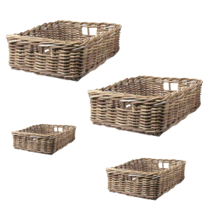 Detail of Grand panier de rangement sous le lit en rotin. Taille L