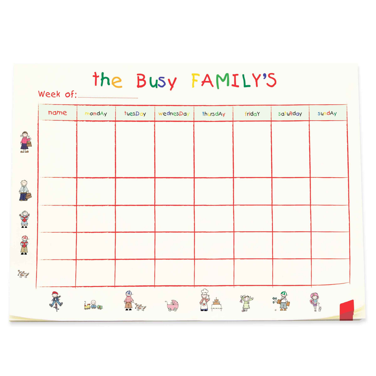 grand bloc hebdomadaire pour organisation familiale hebdomadaire