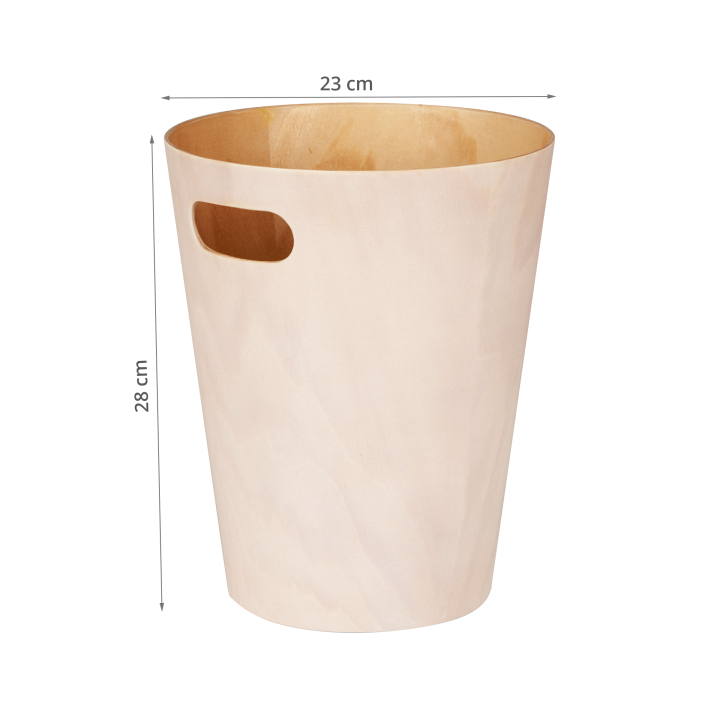 Poubelle de bureau en bois naturel