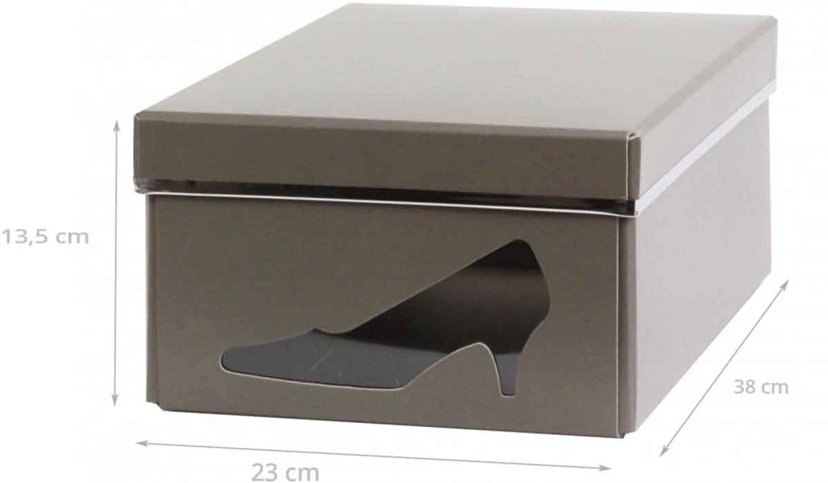 Boîte à chaussures carton taupe Rangement