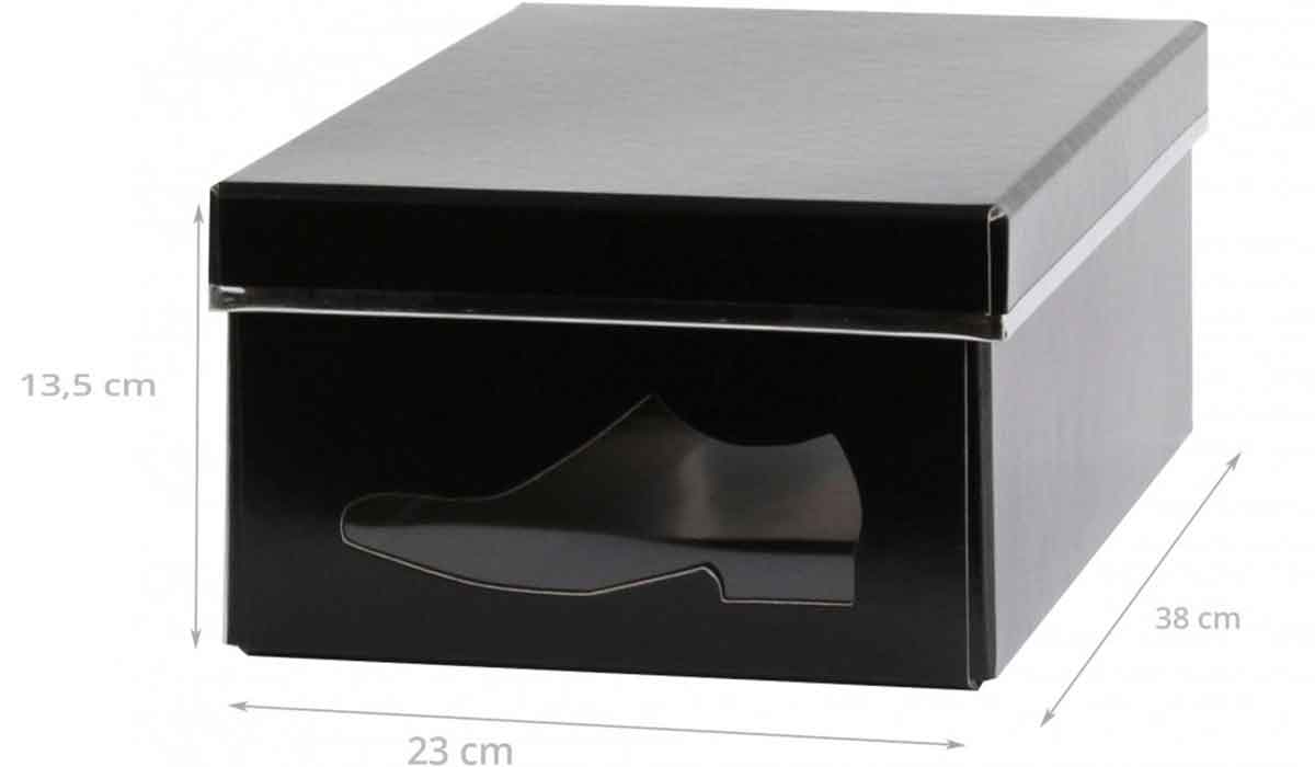 Boîte à chaussures en carton noir Rangement