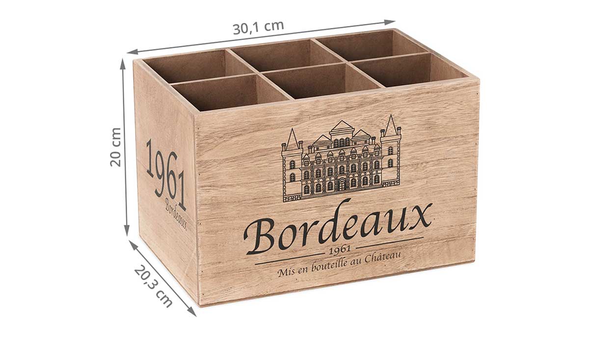 Range bouteilles en bois - Façon caisse de vin
