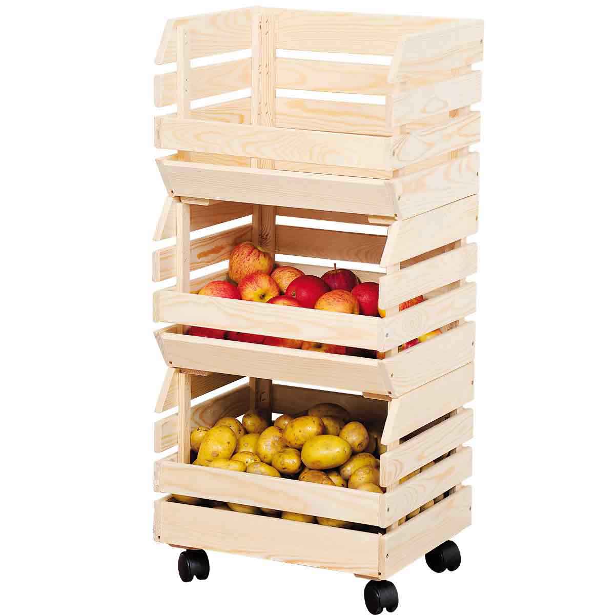 Cagettes sur roulettes Meuble de rangement fruits & légumes
