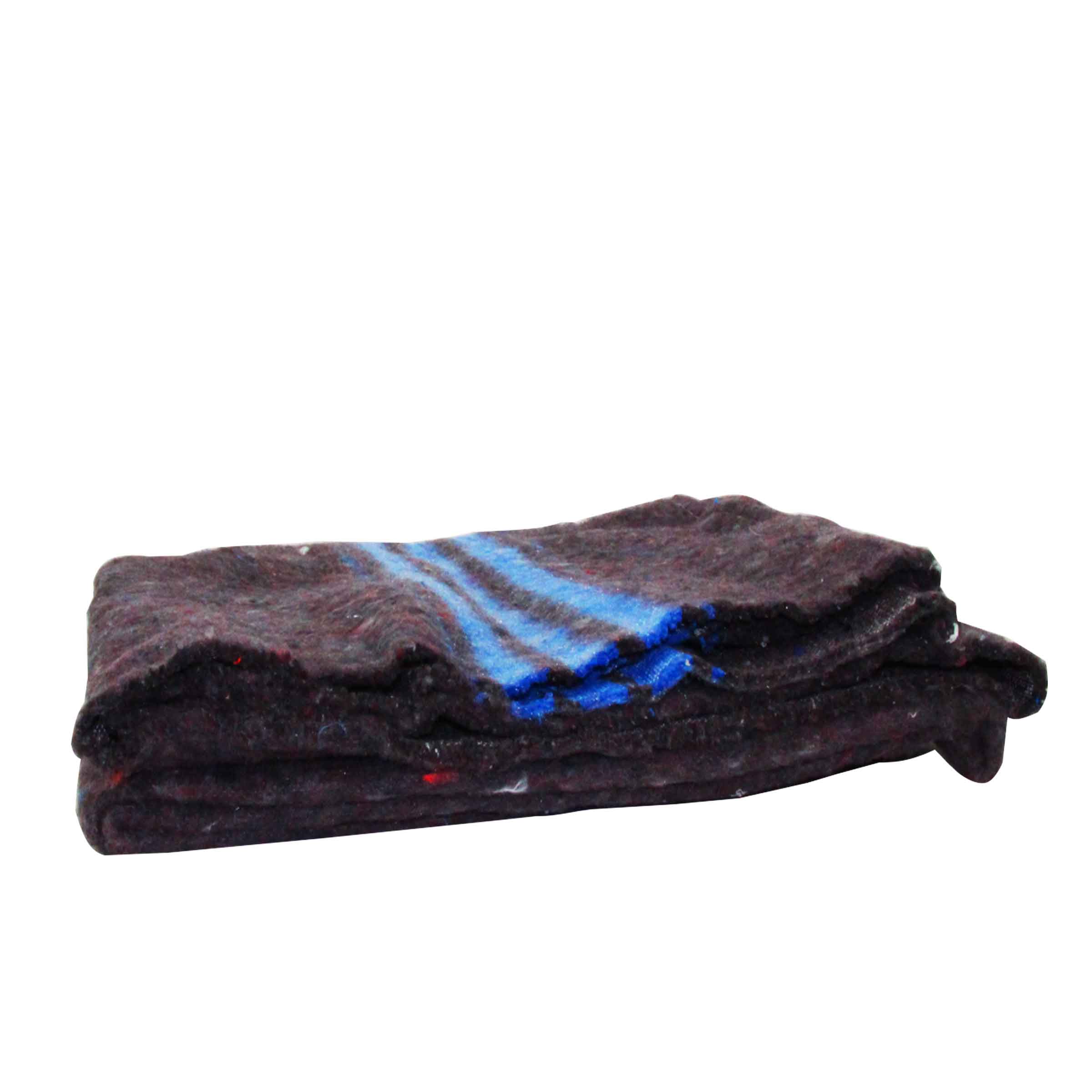 grande couverture de protection en fibres longues tissés avec un liseré bleu