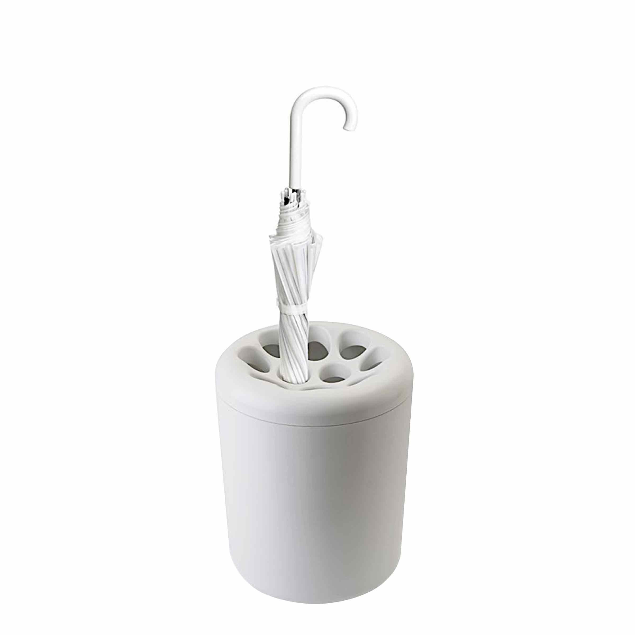 Porte parapluie blanc en plastique avec 12 trous 